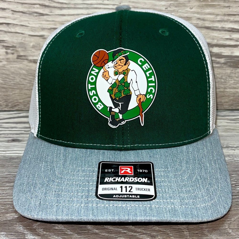 Boston Celtics 3D Snapback Trucker Hat- Dark Green/ White/ Grey